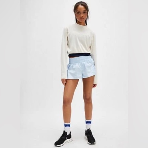 FP MOVEMENT Get Your Flirt On Shorts NWT Baseline Baby Blue - Picture 2 of 8